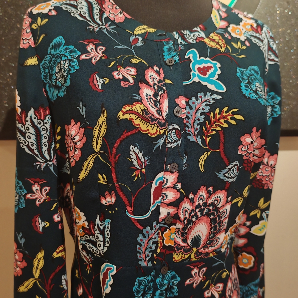 LOFT Floral Garden Shirt Flowy Dress - Picture 7 of 14